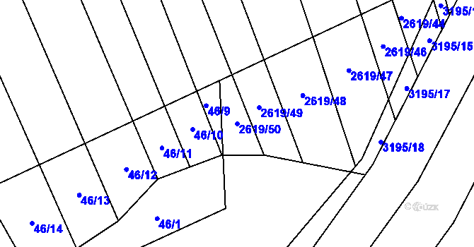 Parcela st. 2619/50 v KÚ Tasov nad Veličkou, Katastrální mapa