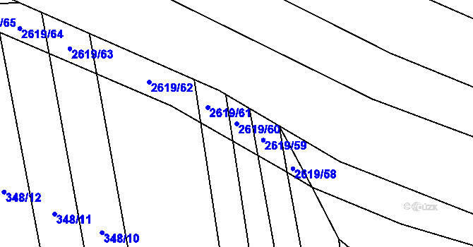 Parcela st. 2619/60 v KÚ Tasov nad Veličkou, Katastrální mapa