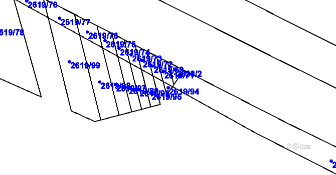 Parcela st. 2619/94 v KÚ Tasov nad Veličkou, Katastrální mapa