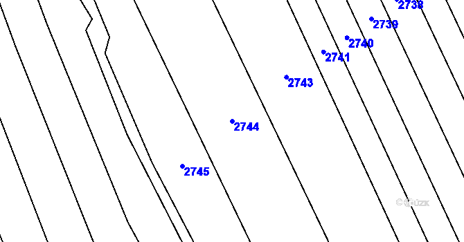 Parcela st. 2744 v KÚ Tasov nad Veličkou, Katastrální mapa