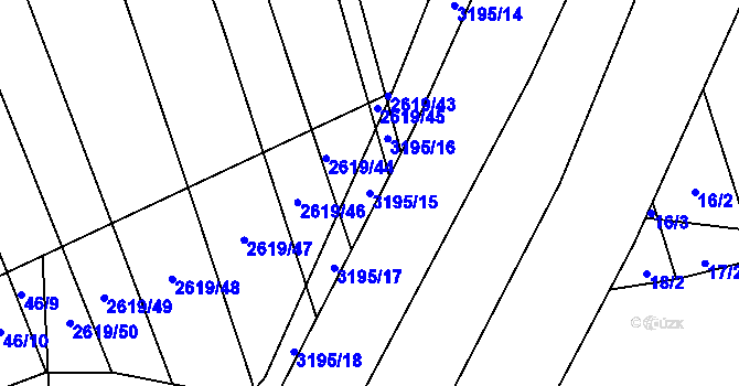Parcela st. 3195/15 v KÚ Tasov nad Veličkou, Katastrální mapa