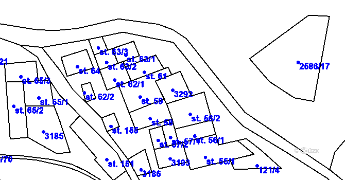 Parcela st. 3292 v KÚ Tasov nad Veličkou, Katastrální mapa