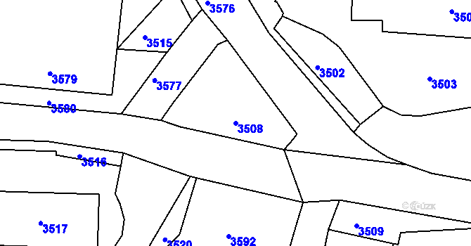Parcela st. 3508 v KÚ Tasov, Katastrální mapa