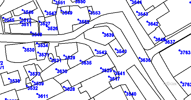 Parcela st. 3542 v KÚ Tasov, Katastrální mapa