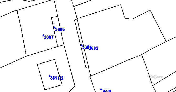 Parcela st. 3682 v KÚ Tasov, Katastrální mapa