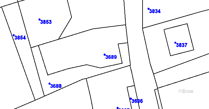 Parcela st. 3689 v KÚ Tasov, Katastrální mapa