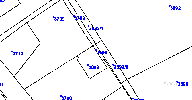 Parcela st. 3698 v KÚ Tasov, Katastrální mapa