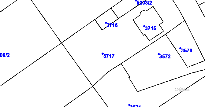 Parcela st. 3717 v KÚ Tasov, Katastrální mapa