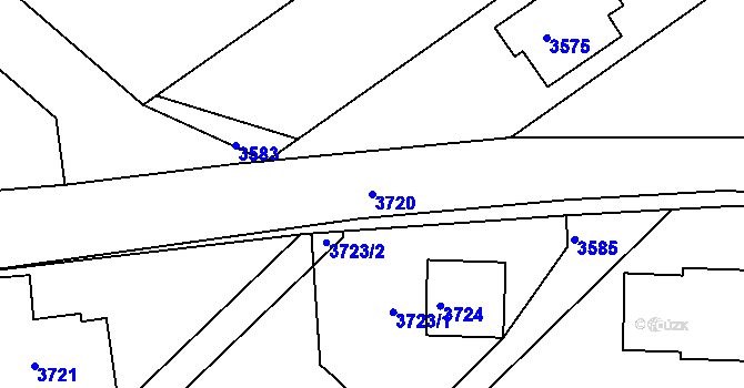Parcela st. 3720 v KÚ Tasov, Katastrální mapa