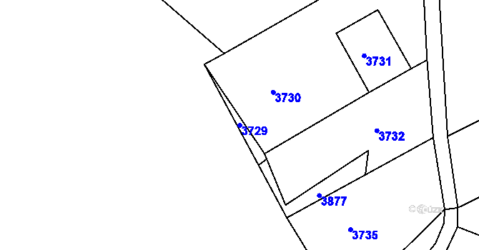 Parcela st. 3729 v KÚ Tasov, Katastrální mapa