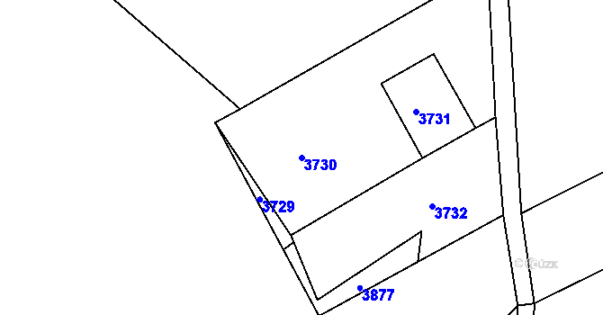 Parcela st. 3730 v KÚ Tasov, Katastrální mapa