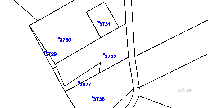 Parcela st. 3732 v KÚ Tasov, Katastrální mapa