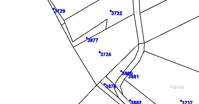 Parcela st. 3735 v KÚ Tasov, Katastrální mapa