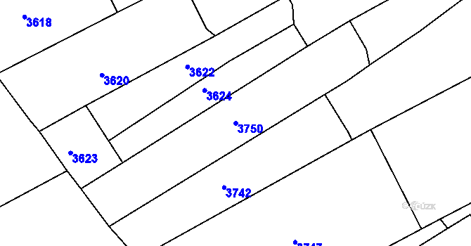 Parcela st. 3750 v KÚ Tasov, Katastrální mapa