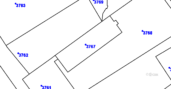 Parcela st. 3767 v KÚ Tasov, Katastrální mapa