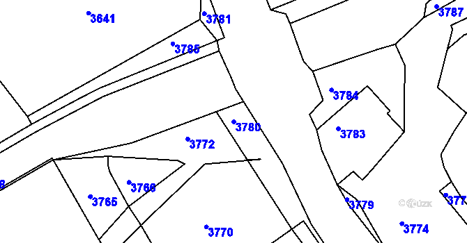 Parcela st. 3780 v KÚ Tasov, Katastrální mapa