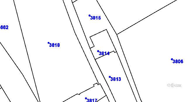Parcela st. 3814 v KÚ Tasov, Katastrální mapa