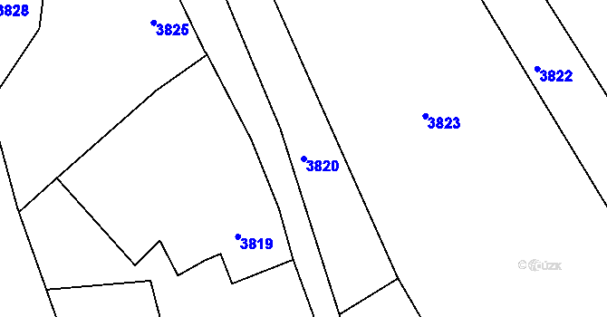 Parcela st. 3820 v KÚ Tasov, Katastrální mapa