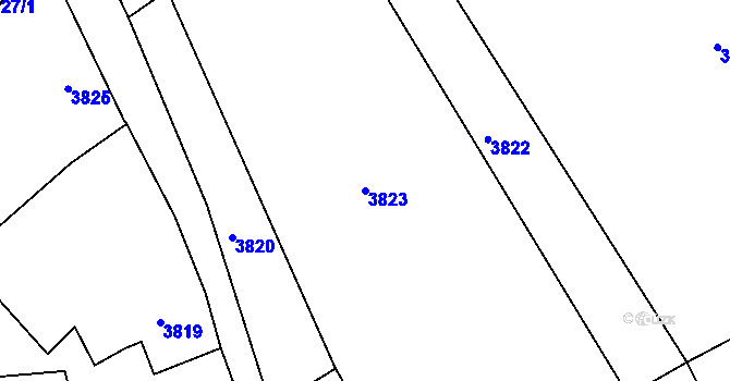 Parcela st. 3823 v KÚ Tasov, Katastrální mapa