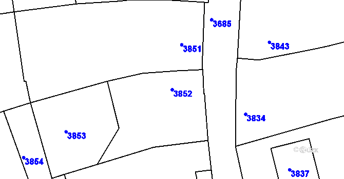 Parcela st. 3852 v KÚ Tasov, Katastrální mapa