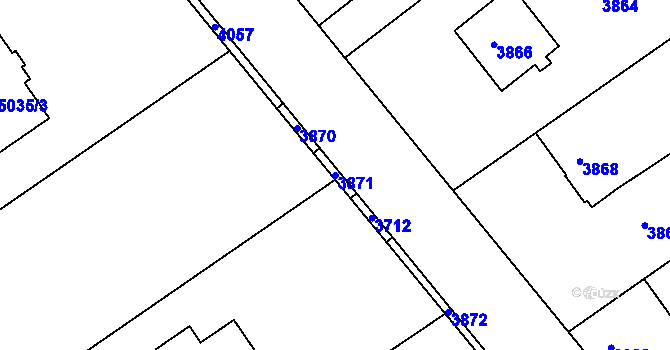 Parcela st. 3871 v KÚ Tasov, Katastrální mapa