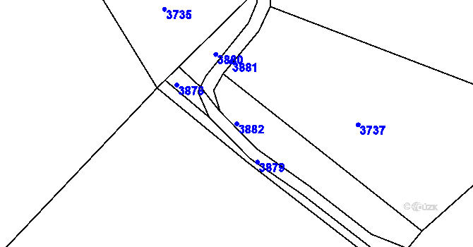 Parcela st. 3882 v KÚ Tasov, Katastrální mapa