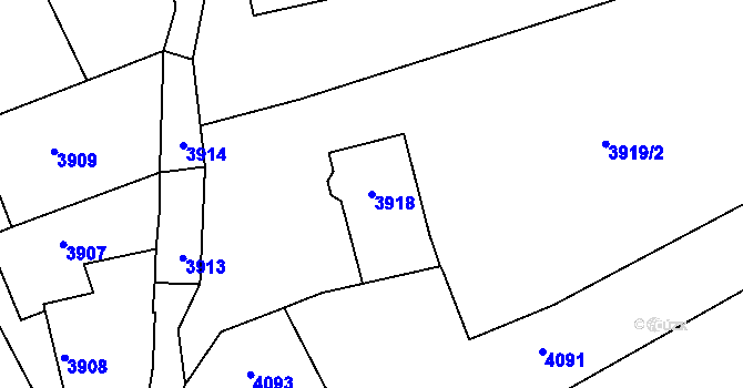 Parcela st. 3918 v KÚ Tasov, Katastrální mapa