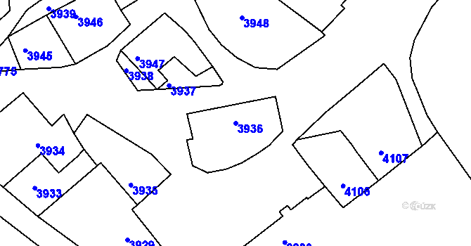 Parcela st. 3936 v KÚ Tasov, Katastrální mapa