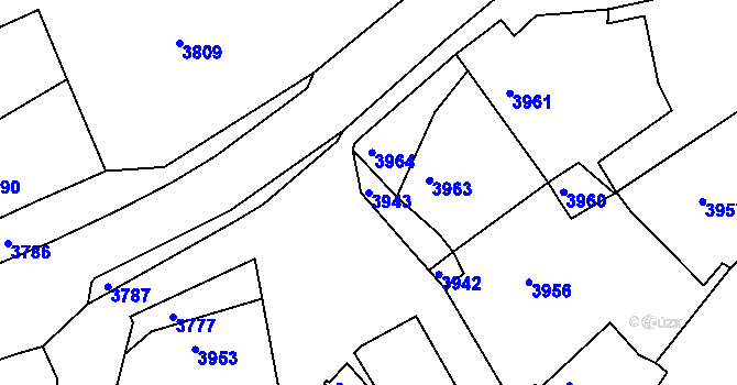 Parcela st. 3943 v KÚ Tasov, Katastrální mapa