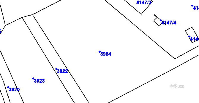 Parcela st. 3984 v KÚ Tasov, Katastrální mapa