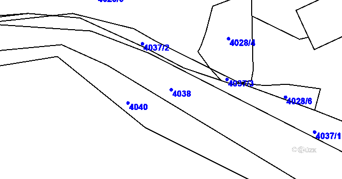 Parcela st. 4038 v KÚ Tasov, Katastrální mapa