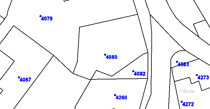 Parcela st. 4080 v KÚ Tasov, Katastrální mapa