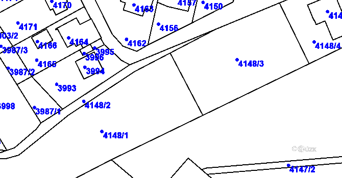 Parcela st. 4148 v KÚ Tasov, Katastrální mapa