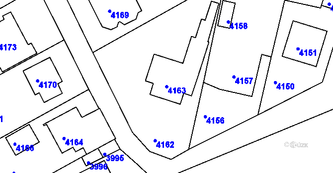 Parcela st. 4163 v KÚ Tasov, Katastrální mapa