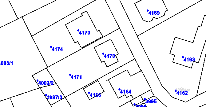 Parcela st. 4170 v KÚ Tasov, Katastrální mapa