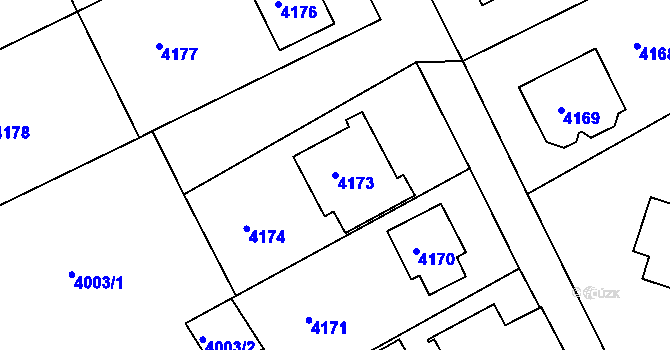 Parcela st. 4173 v KÚ Tasov, Katastrální mapa