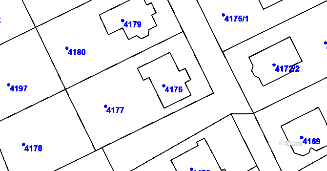 Parcela st. 4176 v KÚ Tasov, Katastrální mapa