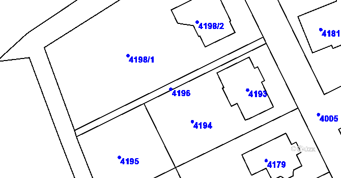 Parcela st. 4196 v KÚ Tasov, Katastrální mapa