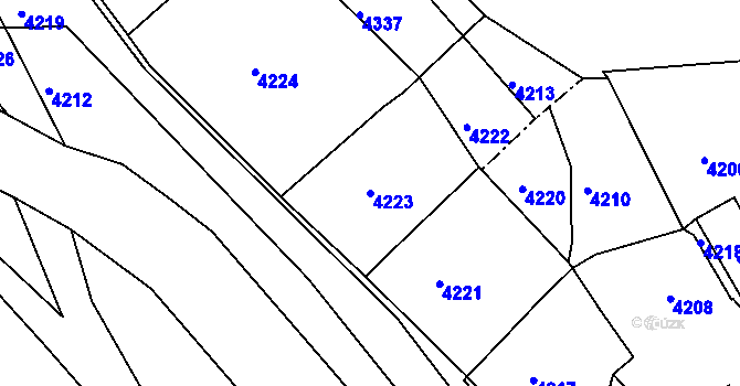 Parcela st. 4223 v KÚ Tasov, Katastrální mapa