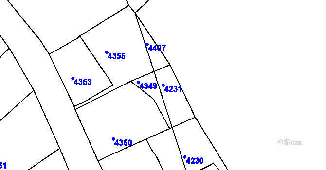 Parcela st. 4231 v KÚ Tasov, Katastrální mapa