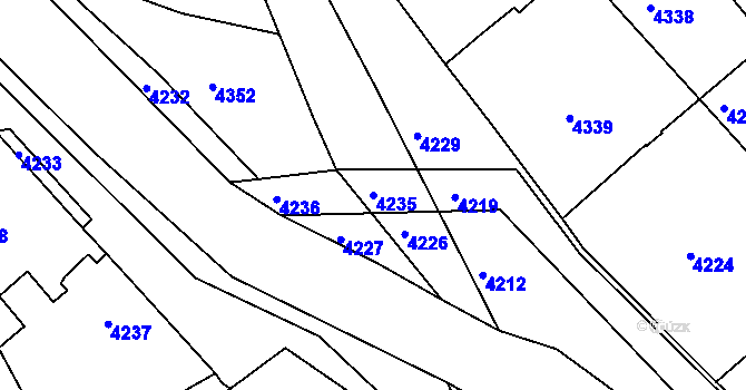 Parcela st. 4235 v KÚ Tasov, Katastrální mapa