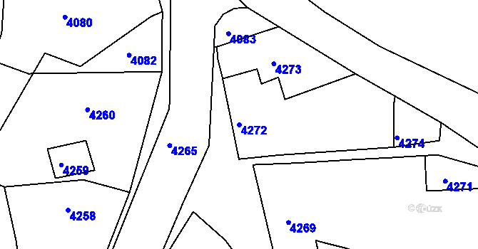 Parcela st. 4272 v KÚ Tasov, Katastrální mapa