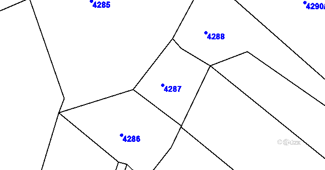 Parcela st. 4287 v KÚ Tasov, Katastrální mapa