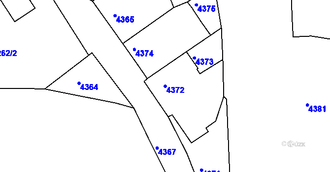 Parcela st. 4372 v KÚ Tasov, Katastrální mapa