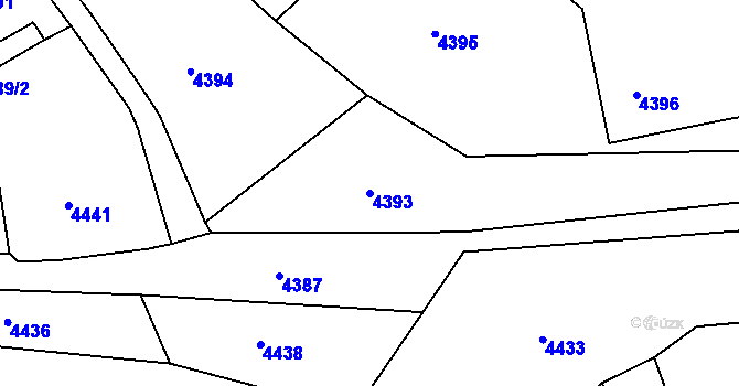 Parcela st. 4393 v KÚ Tasov, Katastrální mapa