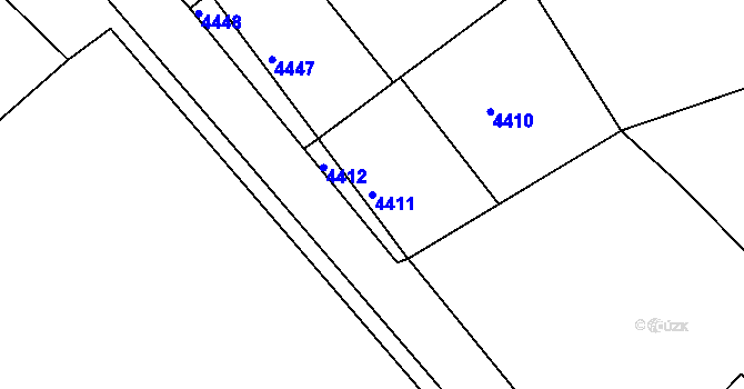 Parcela st. 4411 v KÚ Tasov, Katastrální mapa