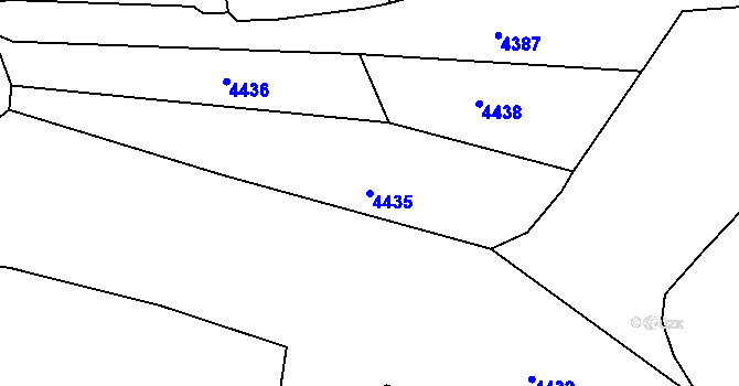 Parcela st. 4435 v KÚ Tasov, Katastrální mapa
