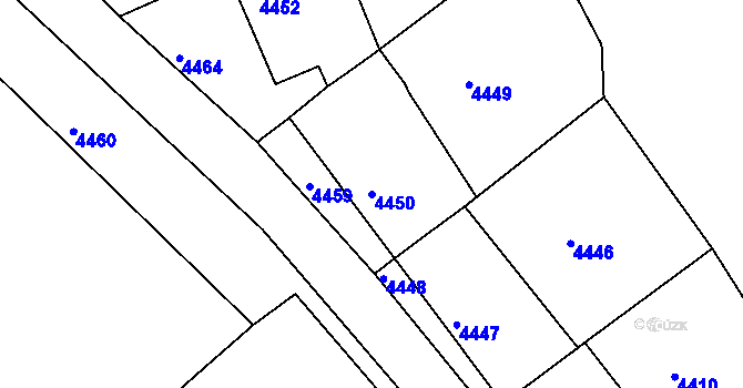 Parcela st. 4450 v KÚ Tasov, Katastrální mapa
