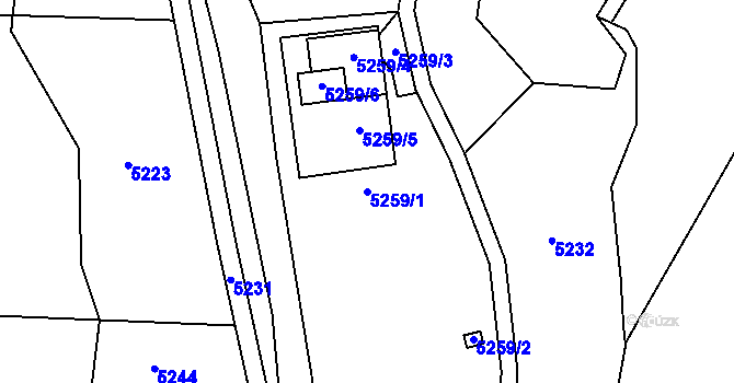 Parcela st. 5259/1 v KÚ Tasov, Katastrální mapa