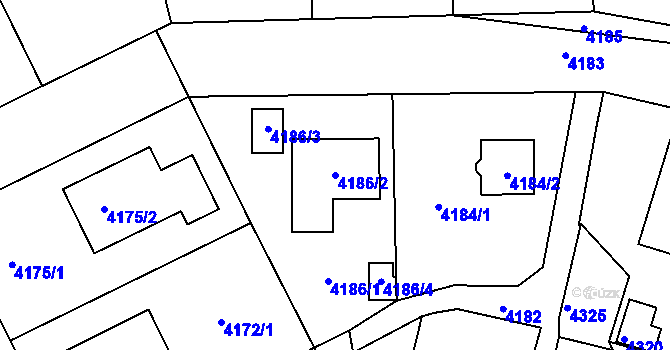 Parcela st. 4186/2 v KÚ Tasov, Katastrální mapa